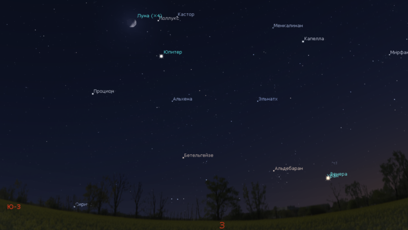 Жители Башкирии смогут увидеть Юпитер рядом с Луной