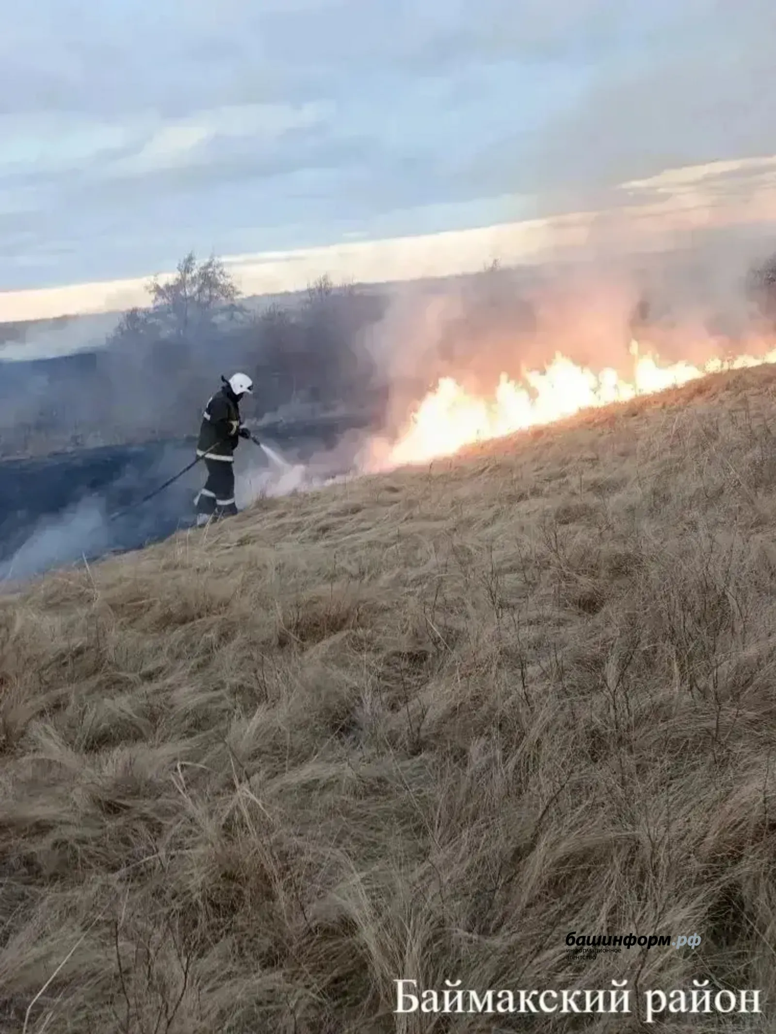 В Башкирии за сутки сгорело почти 3 гектара сухой травы