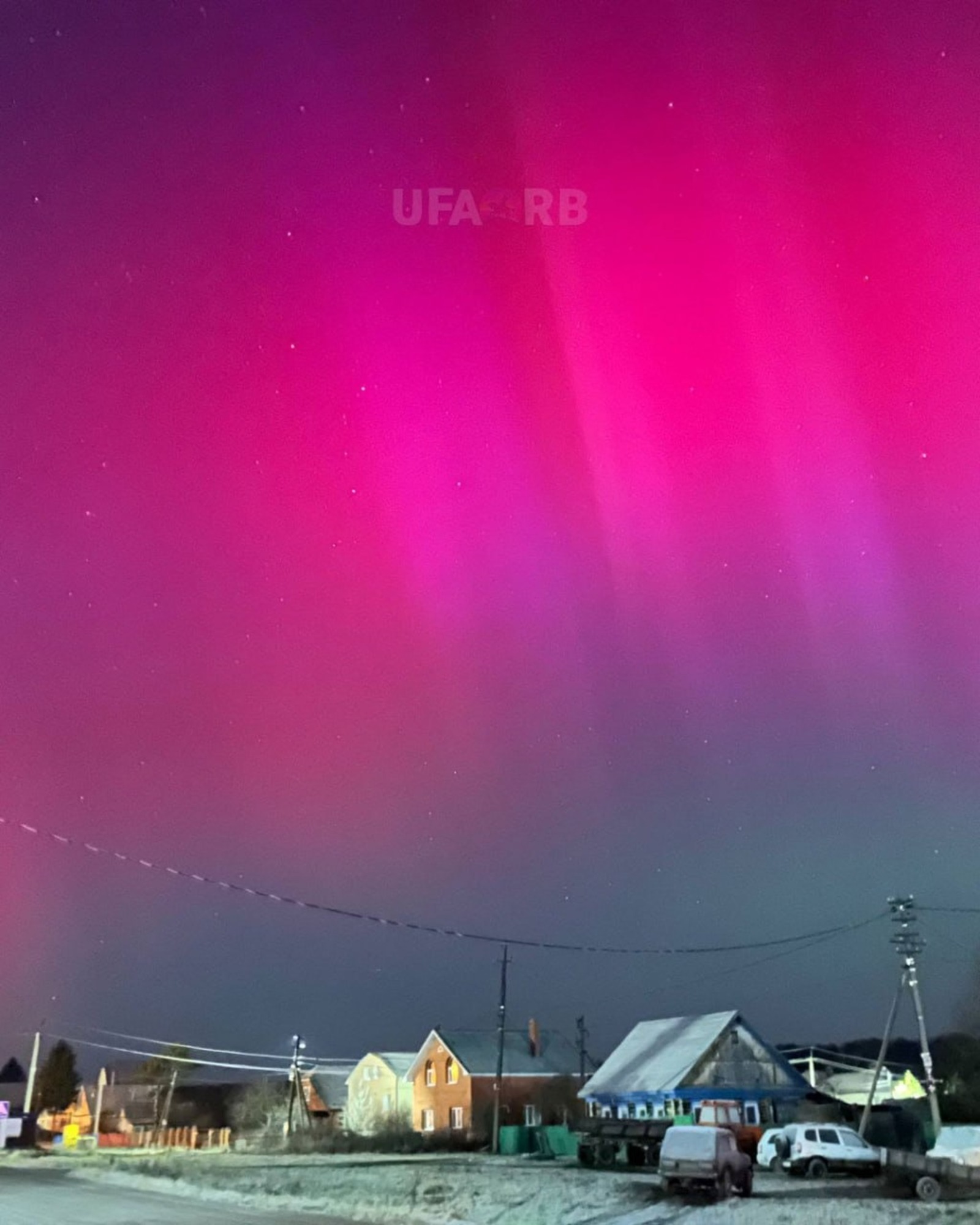 Жители Башкирии вновь стали свидетелями северного сияния