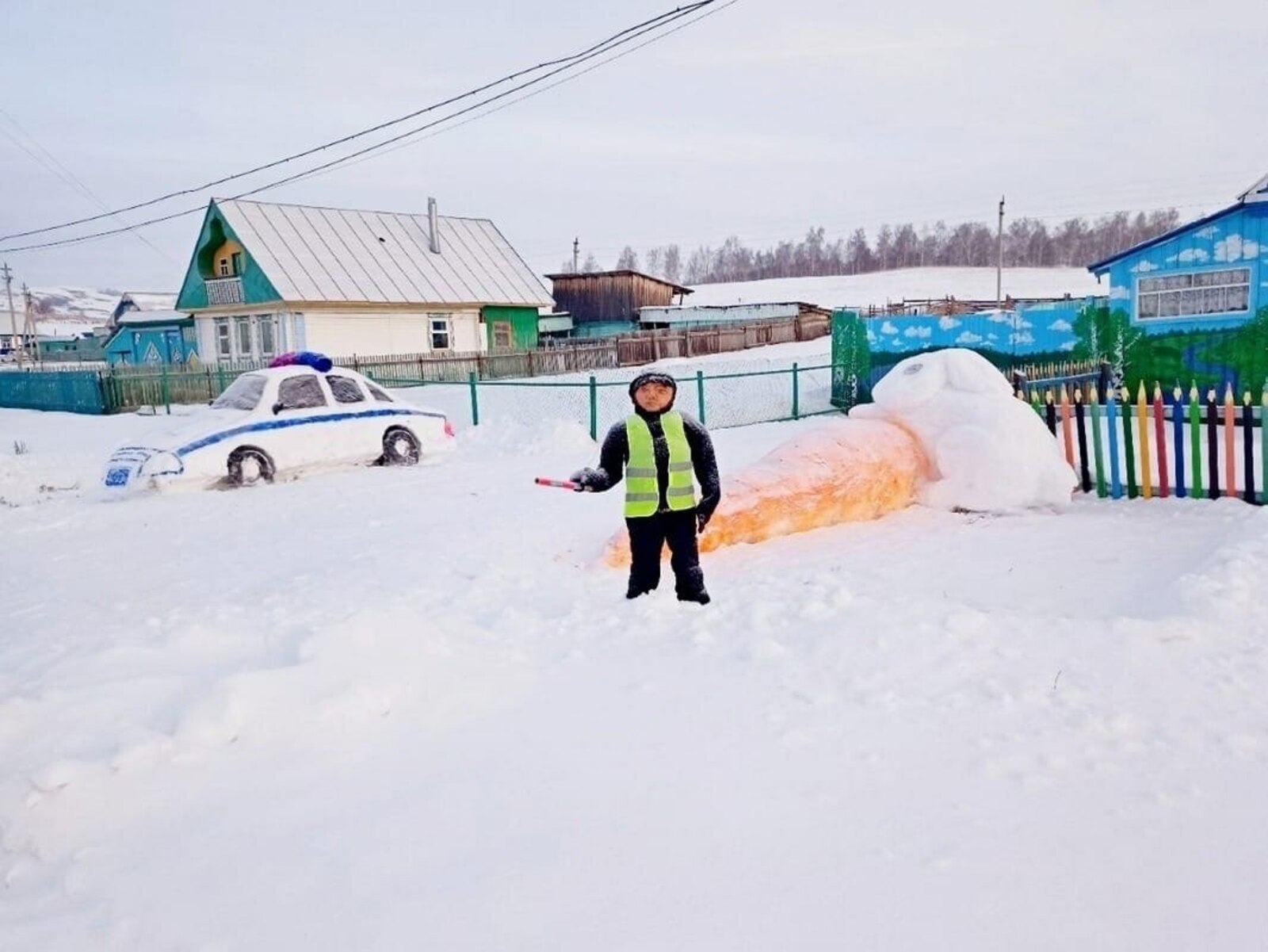 В Башкирии правопорядок охраняли уникальные ледяные скульптуры