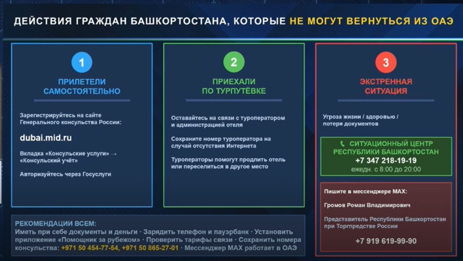 Глава Башкирии поручил оказать помощь туристам на Ближнем Востоке